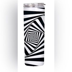 Black and white color illusion tumbler Semi handmade special gift